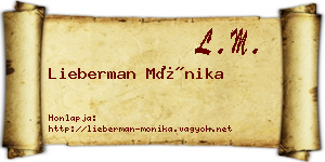 Lieberman Mónika névjegykártya