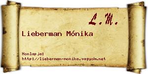 Lieberman Mónika névjegykártya